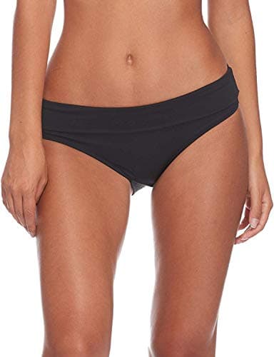 Skye womens Mid Waist Full Coverage Swimsuit Bikini Bottoms, Black, X-Small US