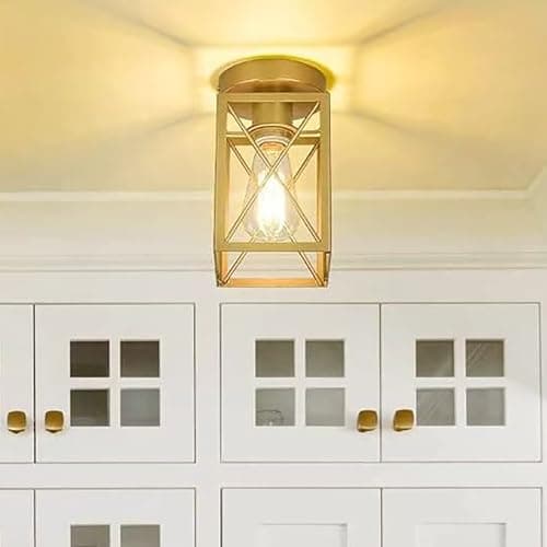 Ken & Ricky Modern Semi Flush Mount Ceiling Light,1-Light,Gold,1PK