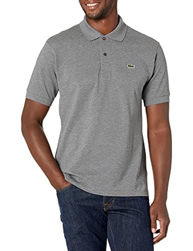 Lacoste Men's Original L.12.12 Heathered Petit Piqué Cotton Polo Shirt, Heather Lead, 3X-Large