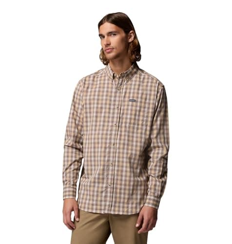 Columbia Men's Rapid Rivers II Long Sleeve Shirt, Flint Grey/Rapid Rivers Gingham, Large