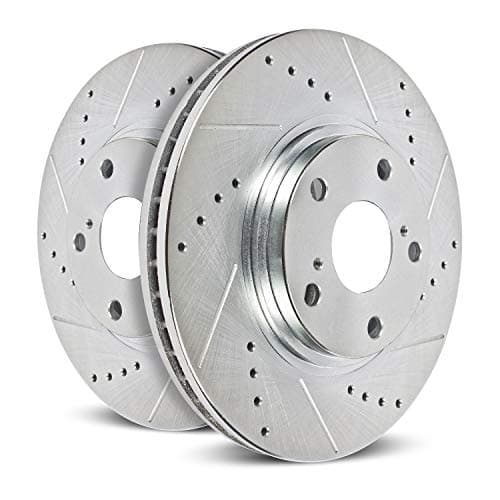 PowerStop Evolution Rear Brake Rotors for Nissan 240SX 1989-98 - Drilled & Slotted Performance Disc Rotors Upgrade, JBR504XPR
