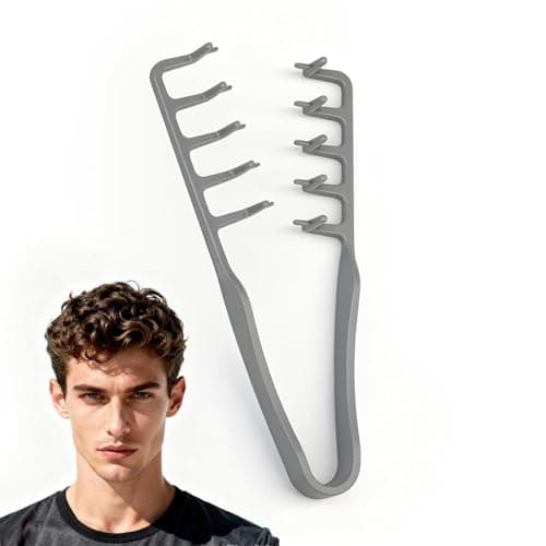 Volumizing Texture Comb, Wide-Toothed Comb, Apparatus Maximum Lift Roots Volume Tool, Barber Wide Fine-Toothed Dual-Purpose Set, ABS Plastic with Textured Grip Tool for Men. (Gray)