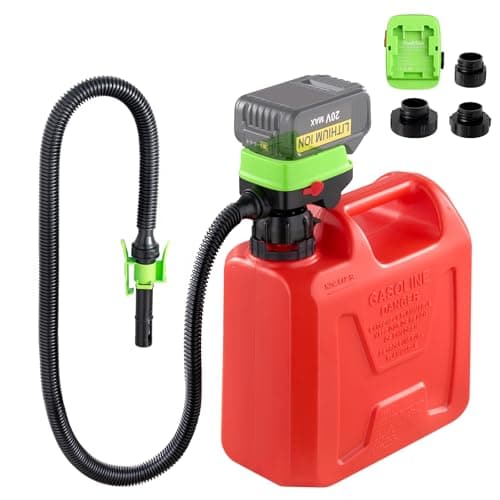 Fuel Transfer Pump with Auto Stop Sensor(3.2 GPM) Compatible with DeWalt DCB20 & Milwaukee M18 Batteries(Not Included), Portable Fuel Pump, 41" Hose Gas Can Pump for Diesel, Gasoline, 3 Tank Adapters