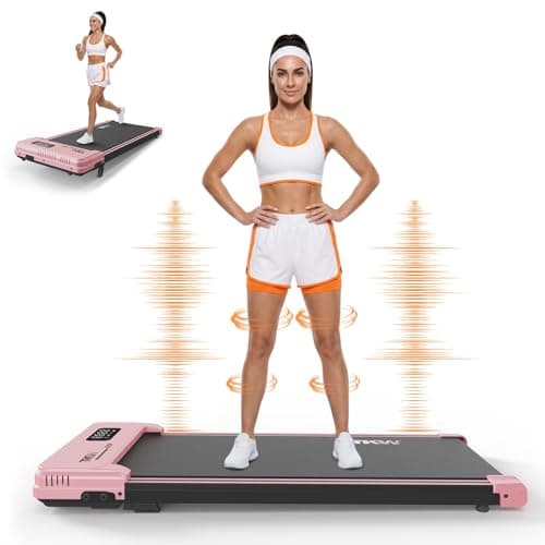 Walking Treadmill Pad with Incline, 3 in 1 Walking Pad Under Desk Treadmill for Home Office, 2.5HP Walking Vibration Pad with Remote Control, Portable Treadmills for Home Small, LED Display, Pink