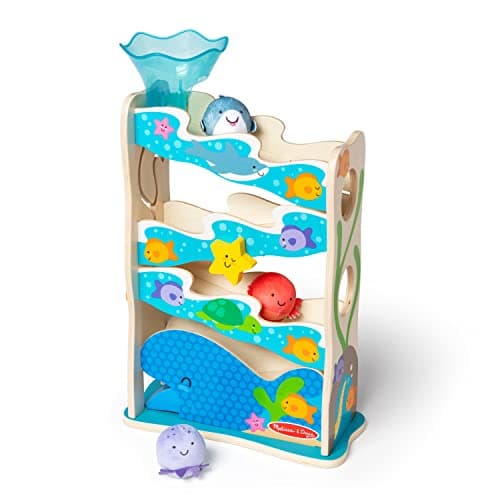 Melissa & Doug Rollables Wooden Ocean Slide Infant and Toddler Toy (5 Pieces) Ocean Themed Toys For Toddlers, Early Learning Toys For Infants And Toddlers Ages 1+ - FSC Certified