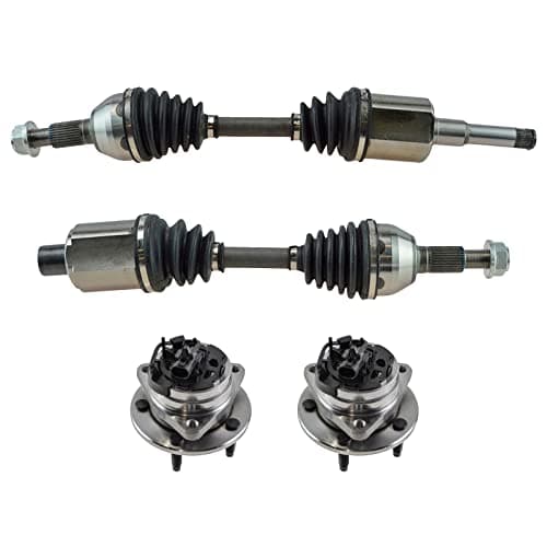 TRQ Front CV Axle Assemblies Front Wheel Hub Bearing Assemblies 4 Piece Compatible with 2009-2012 Chevrolet Malibu 2009-2010 Pontiac G6 2009 Saturn Aura