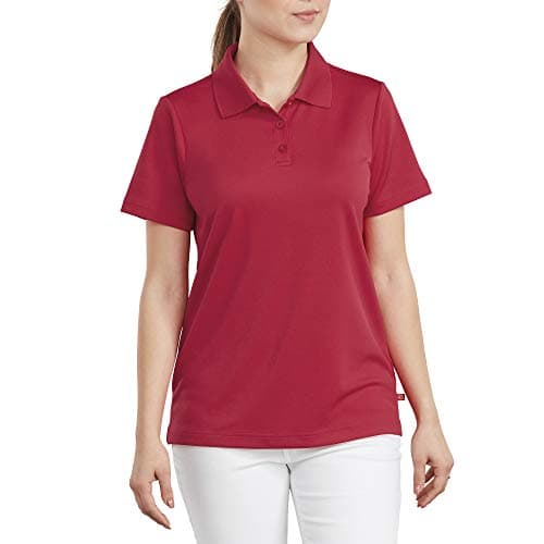 Dickies Women's Performance Polo with Silvadur antimicrobial protection Shirt, -Apple Red, 2X Large