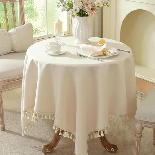 UWWGKK Table Cloth Square Table with Waterproof, Spring Tablecloth with Tassel,Tablecloths for Protect Table Dining, Party and Camping