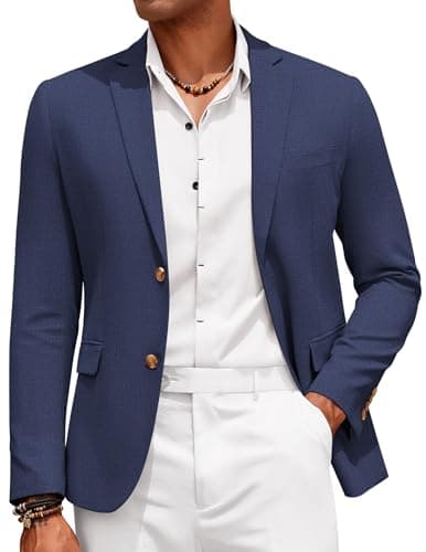 COOFANDY Men's Casual Linen Blazer Jacket Lightweight Two Button Sport Coat