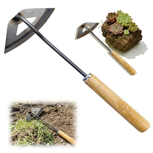 Elegital Kana Hoe 217 Japanese Garden Tool - Hand Hoe/Sickle is Perfect for Weeding and Cultivating. The Blade Edge is Very Sharp., Beige-020