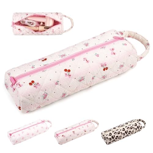 Likesing Quilted Hair Dryer Bag, Hair Tools Travel Bag for La1fen/Sha'rk Flexstyle/Dy'son Airwrap/Super's0nic Dryer Diffuser＆Curling Iron, Dy'son Airwrap Travel Case Gift for Friends(Cherry Print)