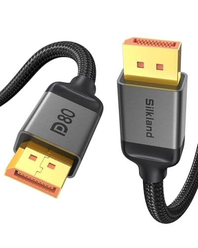 Silkland 80Gbps DisplayPort Cable 2.1 10FT/3M, [16K@60Hz, 8K@240Hz, 4K@540Hz 360Hz 240Hz] DP 2.1 Cable 16K, DP80 HDR DSC Display Port Cord Compatible DP 1.4 FreeSync G-Sync Gaming Monitor 5090 9070XT