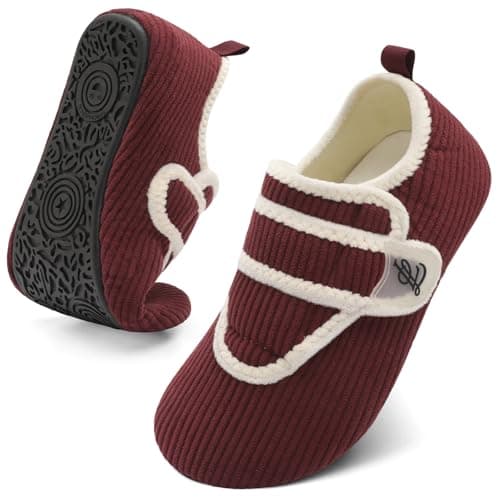 LeIsfIt Slippers for Women Men Soft House Slippers Wide Barefoot House Shoes Non-slip Slip on Slipper Shoes Comfy Adjustable for Home Bedroom Travel Yoga Red 6.5-7.5 Women/5.5-6 Men