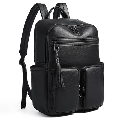Shrrie 16 Inch Vegan Leather Laptop Backpack Purse for Women