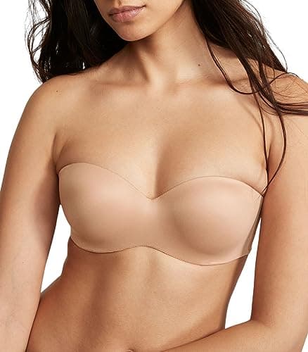 Victoria's Secret Body by Victoria Lightly Lined Strapless T Shirt Bra, Bras for Women, Beige Smooth, 38DDD