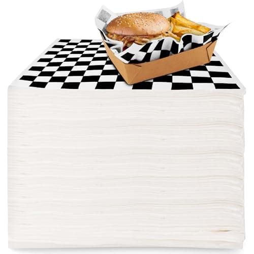 Stock Your Home 12 x 12 Grease Proof Deli Wrappers - Pre Cut Natural Wax Paper Sheets - Recyclable Food Basket Liners - Deli Squares For Sandwiches, Lining Wire Food Baskets, Food Tray