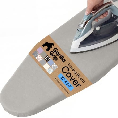 GORILLA GRIP Padded Ironing Board Cover, 15x54 Silver