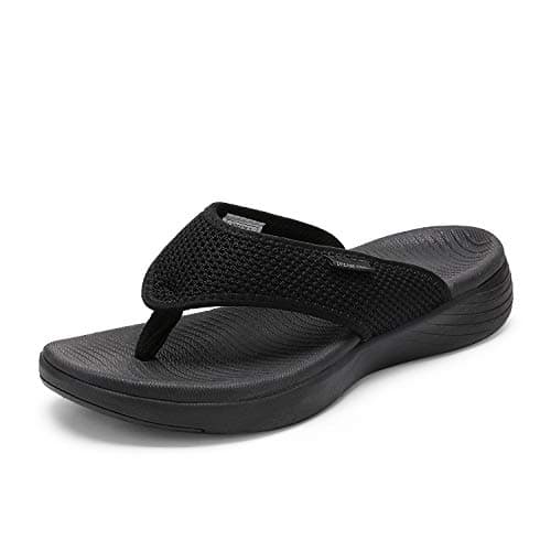 DREAM PAIRS Women's Arch Support Soft Cushion Flip Flops Thong Sandals,Size 5.5,Black,BREEZE-2