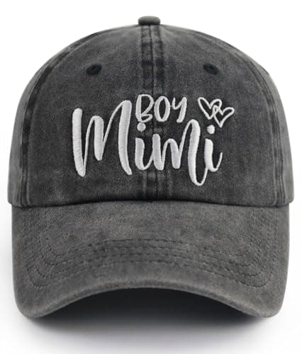 Grandma Gifts Hat, Boy Mimi Hats for Women Gandmother Nana Gigi,Adjustable Embroidered Distressed Cotton New Grandmom Baseball Cap, Mothers Day Christmas Birthday Gift for Grandma Mom from Grandson