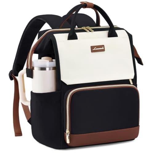 LOVEVOOK Laptop Backpack for Women with Giant Tumbler Holder Pocket, 15.6 inch Travel Work Backpack Purse for Nurse Teacher, Waterproof Bag College Bookbag Casual Daypack
