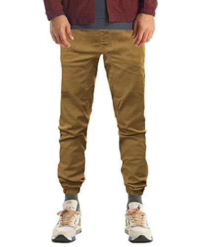 Southpole Big Boys' Jogger Pants in Basic Stretch Twill Fabric, Tobacco(New), Large