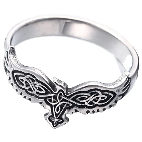 Sinoyp Norse Raven Ring Punk Cool Viking Mythology Jewelry Rings Celtic Knot Nordic Pinky Rings (13)