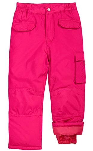 Cherokee Kids Snow Pants - Insulated Heavyweight Waterproof Ski Pants for Boys & Girls - Breathable Winter Gear for Kids, Size 8/10, Berry