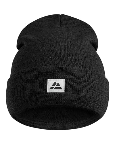 DANISH ENDURANCE Polar Fleece Beanie, Warm Winter Hat, Black, One Size
