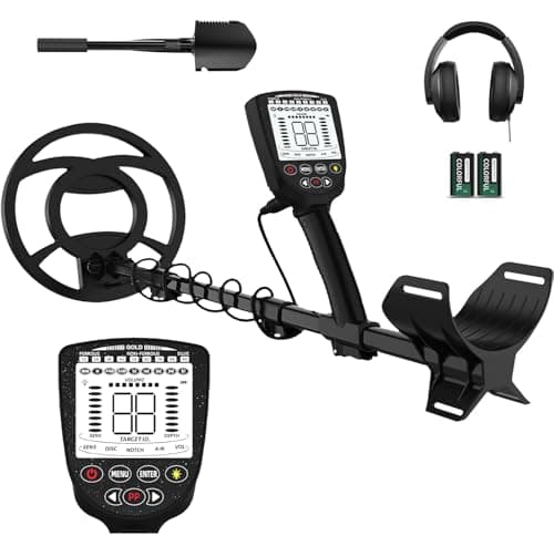 Metal Detector for Adults & Kids,Higher Accuracy Gold Detector with Bigger LCD Display,Waterproof 10" IP68 Coil & 4 Modes,New Advanced DSP Chip,6-Metal Identification Suitable for Beach and Backyard