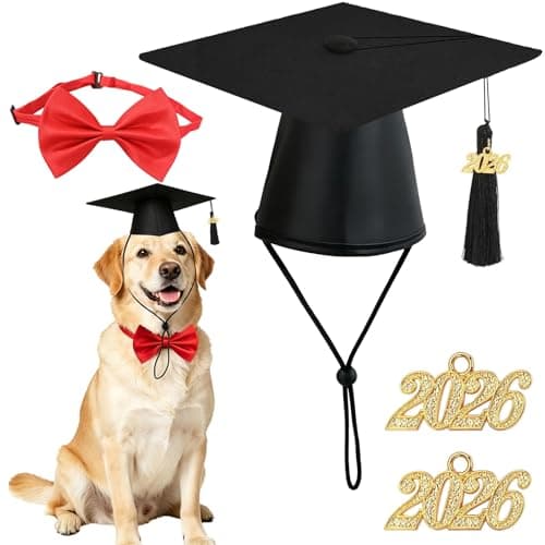 Pjsrsdaee Pet Graduation Cap with 2026 Tassel, Graduation Hat with Adjustable Chin Strap for Dogs and Cats, Graduation Party Costume Accessories for Pets