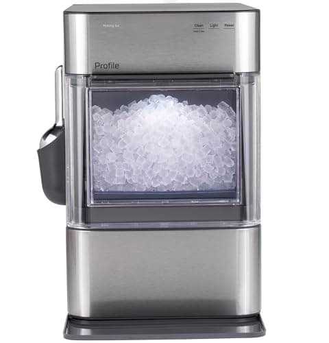 GE Profile Opal 2.0 Ultra Nugget Ice Maker with Scale Inhibiting Filter, Scoop Included, 38 lbs in 24 Hours, Pellet Ice Machine with WiFi & Smart Connected, Stainless Steel (Renewed)