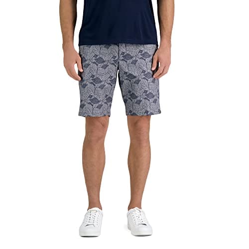 Haggar® Cruise Hybrid Leaves Print Short Grey