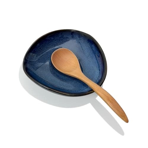 Joyfulhive Farmhouse Ceramic Spoon Rests Holder,Coffee Spoon Holder,Cooking Utensil,Ladles, Tong for Kitchen Counter Stove Top (Ocean Blue)