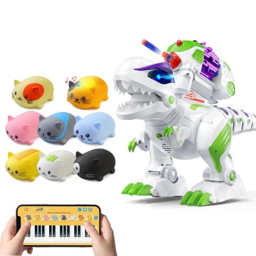Ruko 1701A Cat Piano Keyboard and 8809 Green Robot Dinosaur Toys