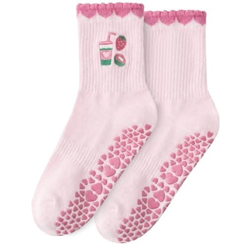 Pilates Grip Socks for Women, Yoga Socks with Anti-Slip Particles (US 5-10)