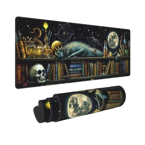 Dragon Mystical Mouse Pad 31.5 X 11.8 Inch Big Desk Rubber Base Stitched Edges Keyboard Pad XXL Mouse Mat for Home Game and Office
