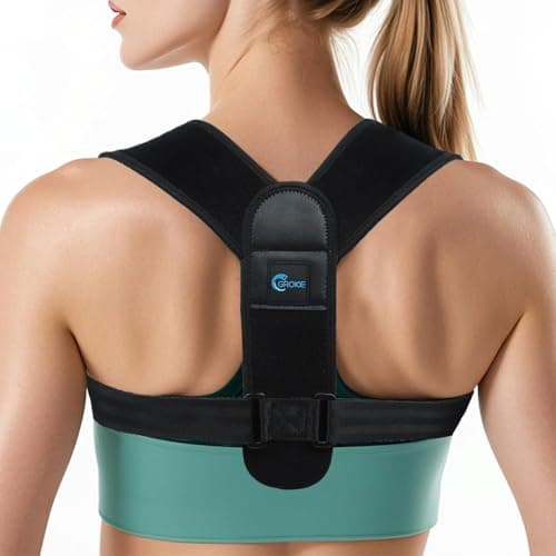 GROKIE Posture Corrector for Women and Men – Adjustable Back Brace for Posture Support, Upper Back, Clavicle and Shoulder Support, Comfortable and Breathable Back Straightener for Pain Relief (Large)