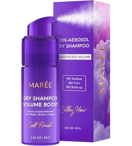 MAREE Dry Shampoo for Women & Men – Volumizing Non Aerosol Dry Shampoo Powder with Biotin, Keratin & Protein – Travel Size Dry Shampoo for Hair Care – No Residue Talc-Free Shampoo Seco Para Mujer