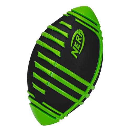 Nerf Weather Blitz Foam Football for All-Weather Play - Easy-to-Hold Grips – Great for Indoor and Outdoor Games - Green