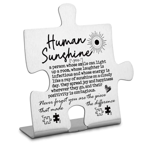 Human Sunshine gifts for Women, Appreciation Gifts for Teacher Friends Coworkers Doctor Nurse, Inspirational Quotes Gift for Mom Aunt Sister Daughter, Human Sunshine Decorative Signs-DX256