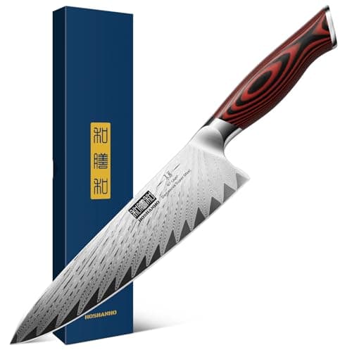 HOSHANHO 8 Inch Damascus Chef Knife, Professional Japanese Damascus Super Steel Kitchen Knife, Ultra Sharp Cooking Knife with Ergonomic G10 Handle