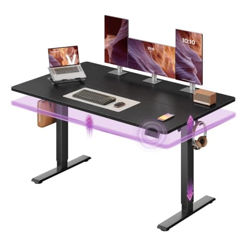 VASAGLE Standing Desk, 55x28 Inch Electric Adjustable Desk, 30-Min Assembly