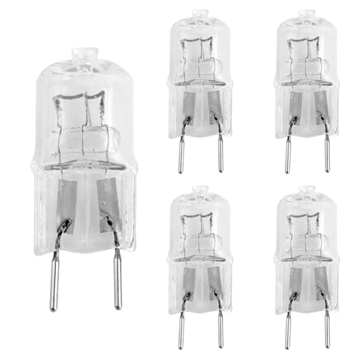 5pcs Microwave Halogen Light Bulbs 130V 50W, Bright Replacement Microwave Oven Bulb Compatible with GE CVM DVM HVM JNM Series, Replaces WB08X10051 WB25X21248 WB02X35488 and More