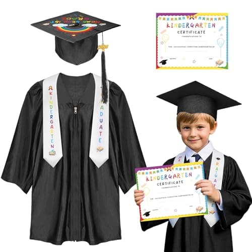 Kindergarten graduation cap and gown with 2026 Tassel, Certificate for Toddler Children (27"-33")