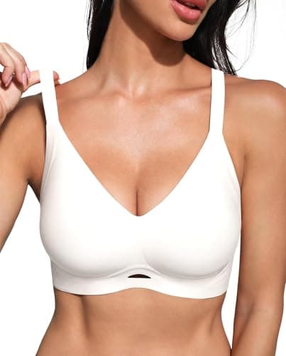 obind Wireless Jelly Bras for Women Push Up Seamless Comfort T-Shirt Bra White