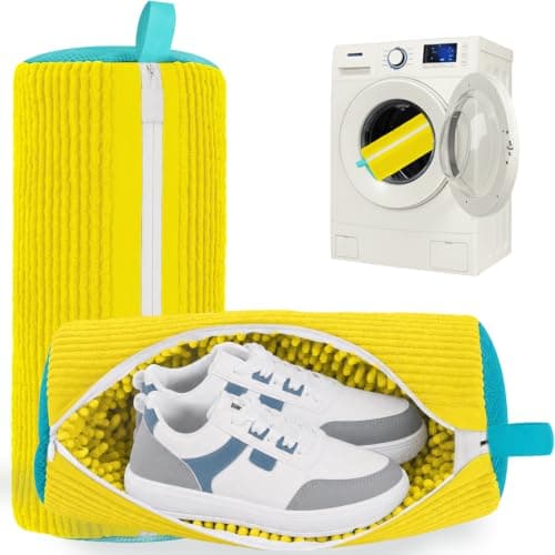 Shoe Washing Machine Bag Laundry Shoe Bag for Washer and Dryer Reusable 2pc Shoe Cleaning Bags for Sneakers 360 Deep Cleaning for All Shoes Types with Invisible Zipper