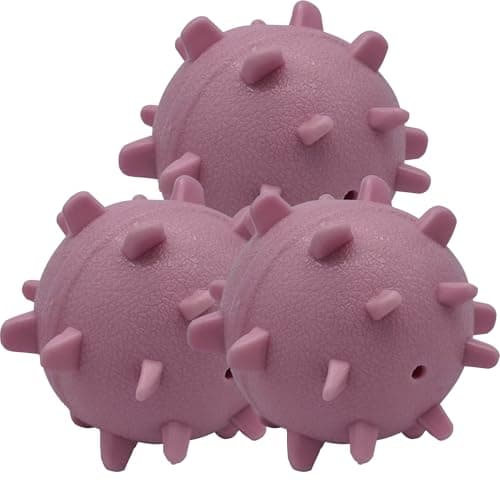 Nlmskzzy Dog Balls ，2.3” Heavy Duty Squeaky Dog Toys for Small Medium Large Dogs Squeaky Toy Balls 3 Pcs (Red)