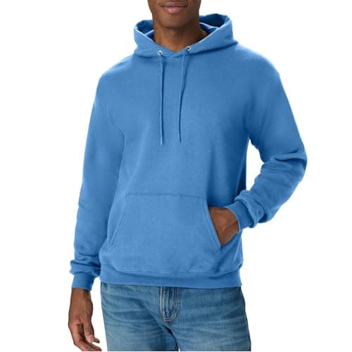 Hanes Men's Pullover EcoSmart Hooded Sweatshirt, denim blue, Small