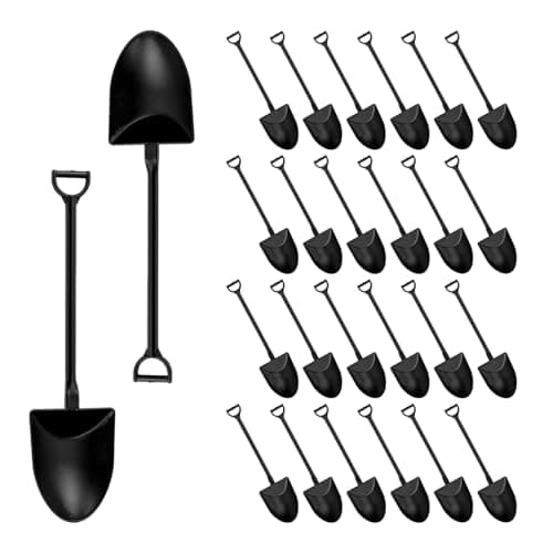 LVYKING 200 Pieces of Black Plastic Mini Spatulas, Disposable Spatula-Shaped Cake and Dessert Spoons, Suitable for Halloween Parties, Ice Cream, Yogurt, Pudding, and household use