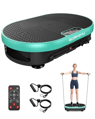 Vibration Plate Exercise Machine for Body Shaker Machine & Weight Loss, Shake Plate with Resistance Bands, 120 Speed Levels, Remote Control, Full Body Workout, Compact Home Gym Equipment